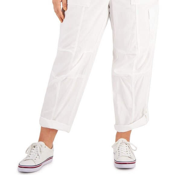 NWT Womens Plus Size 2X Tommy Hilfiger White Alton Straight Leg Cargo Pants NEW - Picture 5 of 6